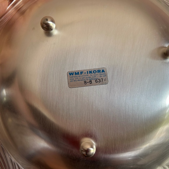 WMF-IKORA Tarnish Resistant Silver Serving Footed Bowl 11.5" Long 11.5" Wide - Picture 9 of 10